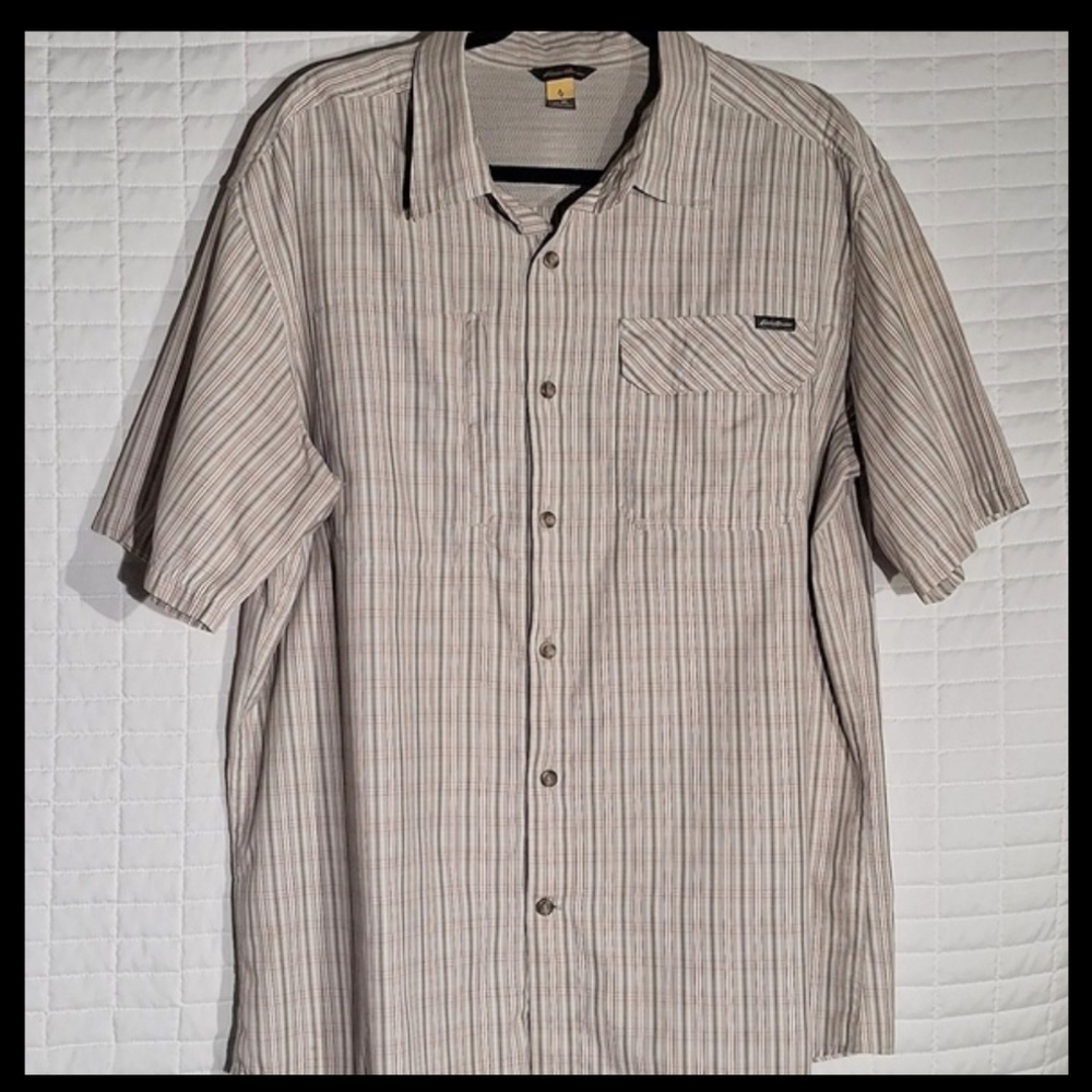 Plain, Bland, Wrinkly Poor Excuse For A Shirt. Eddie Bauer